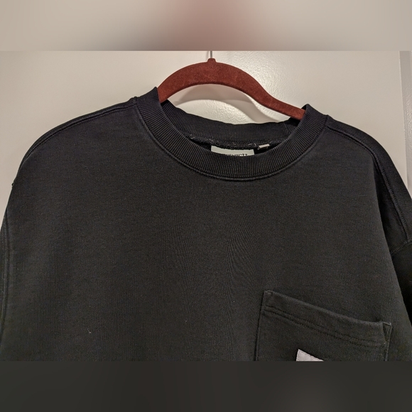 Carhartt WIP Pocket Sweat Crew Sweatshirt Black Size L - Picture 8 of 15